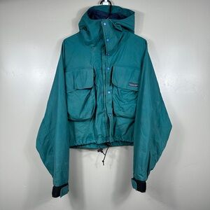 Vintage 90s Patagonia SST Fishing Wading Jacket Teal Green Size Medium